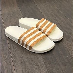 Adidas Adilette Slides Sandals Shoes white Cork new CQ2238 women’s flip flops